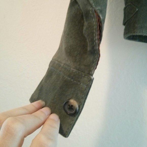 Vintage Suede Cropped Bomber/Pilot Jacket Size M - Picture 8 of 16